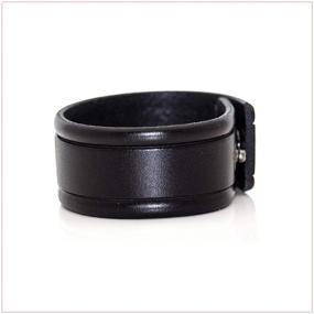 img 1 attached to 🔗 Nsitbbuery Hip Hop Alloy Buckle Bracelet: Stylish Wide Leather Wristband"