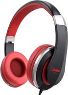 elecder i41 kids headphones: foldable, adjustable on-ear headphones for children/teens with 👧 3.5mm jack - ideal for cellphones, computers, mp3/4, kindle, and school use (red/black) logo