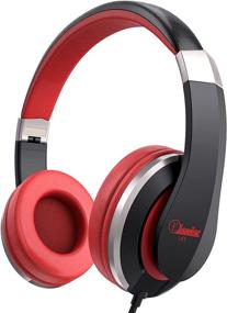 img 4 attached to Elecder i41 Kids Headphones: Foldable, Adjustable On-Ear Headphones for Children/Teens with 👧 3.5mm Jack - Ideal for Cellphones, Computers, MP3/4, Kindle, and School Use (Red/Black)