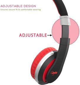 img 1 attached to Elecder i41 Kids Headphones: Foldable, Adjustable On-Ear Headphones for Children/Teens with 👧 3.5mm Jack - Ideal for Cellphones, Computers, MP3/4, Kindle, and School Use (Red/Black)
