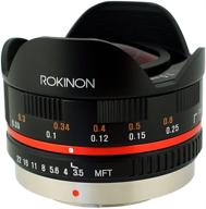 rokinon fe75mft-b 7.5 мм f3.5 umc fisheye объектив для micro four thirds (olympus и panasonic) - черный логотип