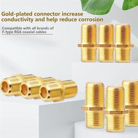 img 2 attached to 🔌 20pcs Pasow F Type RG6 Coupler Gold Plated Female to Female Barrel Coaxial Adapter - Premium Quality Connectivity Solution