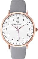 wristology olivia rose gold women's watch - large face analog easy-to-read numbers with second hand, grey leather band - perfect for nurses logo