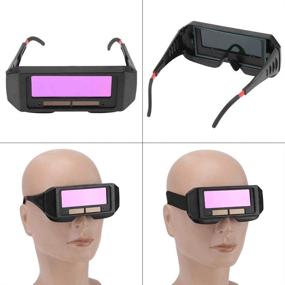 img 2 attached to 🔆 1 Pair Solar Auto Darkening Welding Goggle - Safety Protective Shade Autodarking Glasses Lens for TIG and MIG Welding - Anti-Fog, Anti-Glare Welder Goggles, Black