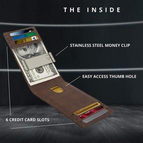 img 3 attached to Slim Money Clip Wallets Men