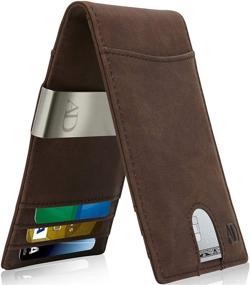 img 4 attached to Slim Money Clip Wallets Men