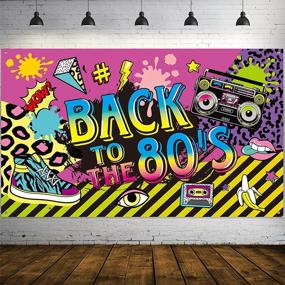 img 4 attached to 🎉 80's Party Decorations: Extra Large Fabric Backdrop for Back to The 80's Hip Hop-Themed Events