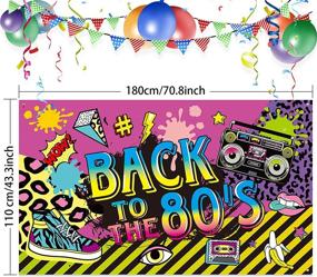 img 3 attached to 🎉 80's Party Decorations: Extra Large Fabric Backdrop for Back to The 80's Hip Hop-Themed Events