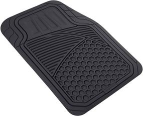 img 2 attached to 🚗 Enhanced Rubber Car Floor Mat Set - Amazon Basics, 4-Piece, Thick & Flexible, Black