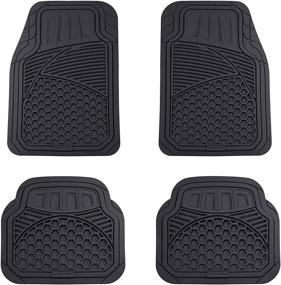 img 4 attached to 🚗 Enhanced Rubber Car Floor Mat Set - Amazon Basics, 4-Piece, Thick & Flexible, Black