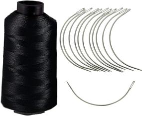 img 4 attached to 🧵 Crispy Collection 12 Combo Deal: Jumbo Cane Weaving Needle with 60 Meter Black Thread