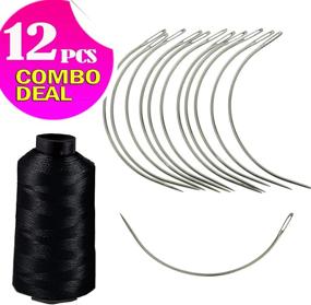 img 3 attached to 🧵 Crispy Collection 12 Combo Deal: Jumbo Cane Weaving Needle with 60 Meter Black Thread
