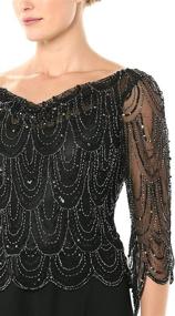 img 2 attached to 💃 Stunning J Kara Women's 3/4 Scallop Beaded Pop Over Gown: A Timeless Elegance