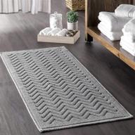 🛁 nuloom lyle textured chevron bath mat: grey, 1' 5" x 2' - soft and stylish bathroom rug! logo