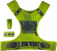 🚦 high-visibility yellow reflective safety vest for running or cycling, enhanced with 3m scotchlite reflective material - including led reflector and armband логотип