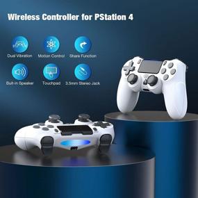 img 3 attached to PS4 Game Controller, Dual Vibration Joystick Gamepad for PS4/ Slim/Pro, Wireless Six-axis Remote Controller with Audio Jack, Charging Cable for PS4/PC - Enhanced SEO