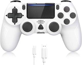 img 4 attached to PS4 Game Controller, Dual Vibration Joystick Gamepad for PS4/ Slim/Pro, Wireless Six-axis Remote Controller with Audio Jack, Charging Cable for PS4/PC - Enhanced SEO