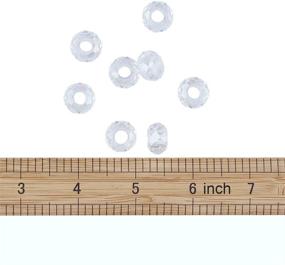 img 2 attached to Pandahall 100pcs Large Hole Glass European Beads - Round Faceted Rondelle Slide 📿 Charms, No Metal Core, Crystal AB, 14mm Diameter - Ideal for Bracelet Jewelry Making