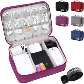 img 4 attached to Alena Culian Electronics Travel Organizer Case - Universal 🔌 Cable Holder for Chargers, Cables, Phones, USBs, and SD Cards