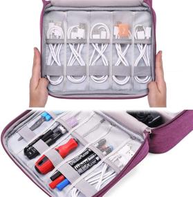img 1 attached to Alena Culian Electronics Travel Organizer Case - Universal 🔌 Cable Holder for Chargers, Cables, Phones, USBs, and SD Cards