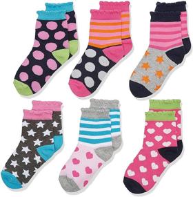 img 4 attached to 🧦 Носки для девочек Jefferies Socks, набор из 6 пар - с точками, сердечками и полосками