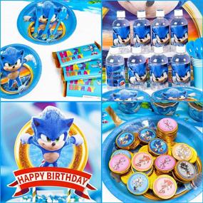 img 1 attached to 🎉 Birthday Party Supplies - 146pcs Birthday Decorations Kit - Happy Birthday Banner, Tablecover, Plates, Cutlery Set, Cake & Cupcake Toppers, Foil & Latex Balloons, Bottle Labels, Chocolate Stickers