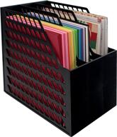 📁 efficient organization: advantus storage studios easy access paper holder with 3-slots, 9.5 x 13.5 x 14.5 inches - black logo