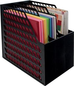 img 4 attached to 📁 Efficient Organization: Advantus Storage Studios Easy Access Paper Holder with 3-Slots, 9.5 x 13.5 x 14.5 Inches - Black