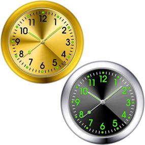 img 4 attached to 🕒 Stick on Dashboard Car Clock - Small & Luminous Watch for Cars, Boats, Bikes & More (Black/Gold)