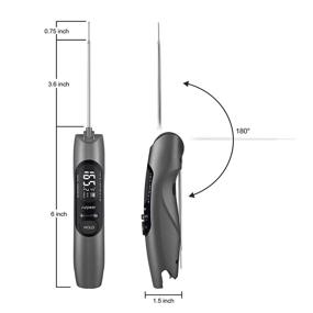 img 3 attached to 🌡️ Chargable Digital Meat Food Thermometer for Cooking - SURPEER Instant Read Kitchen Thermometers, Electric Waterproof Food Temperature Thermometer with Probe for Oven, Baking, Grilling - Silver