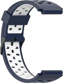 img 2 attached to 👉 Bushnell Neo Ion 1&amp;2 Soft Silicone Replacement Two-color Breathable Hole Wristband - Compatible with Bushnell Neo Ion 1&amp;2 &amp; Bushnell Excel Golf GPS Smartwatch (Midnight Blue&amp; White)