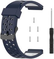 👉 bushnell neo ion 1&amp;2 soft silicone replacement two-color breathable hole wristband - compatible with bushnell neo ion 1&amp;2 &amp; bushnell excel golf gps smartwatch (midnight blue&amp; white) логотип