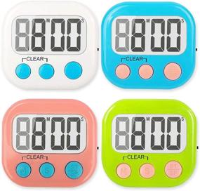 img 4 attached to 🕒 WUTL 4 Pack Digital Kitchen Timer - Powerful Magnet, Electronic Countdown and Count Up, Loud Alarm, Compact Size - Enhance your Chef's Toolkit!