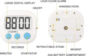 img 3 attached to 🕒 WUTL 4 Pack Digital Kitchen Timer - Powerful Magnet, Electronic Countdown and Count Up, Loud Alarm, Compact Size - Enhance your Chef's Toolkit!