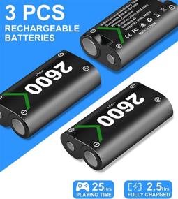 img 3 attached to 🎮 TechKen Controller Charger with 22600mAh Battery Packs for Xbox One/X/S, Xbox X, and Elite – Compatible with All Xbox One Controllers