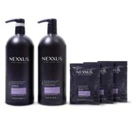 🧴 nexxus keraphix shampoo and conditioner for damaged hair, black, 33.8 oz, 2 count + repair treatment masks, 1.5 oz, 3 count logo