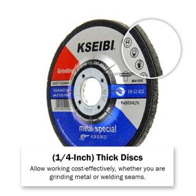 img 2 attached to 💪 KSEIBI 641006 4.5" Metal Stainless Steel INOX Grinding Disc Depressed Center Grind Wheel, 7/8" Arbor, 10-Pack