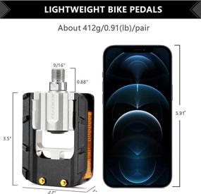 img 3 attached to SAVADECK Folding Bike Pedals: Wide Flat Design for 🚲 Mountain, Road, BMX, and Beach Cruiser Bikes - Non-Slip Aluminum Pedals