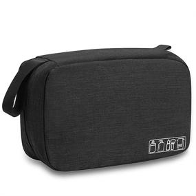 img 4 attached to 🧳 Waterproof Travel Toiletry Bag Dopp Kit - Compact Hanging Hygiene Organizer for Women Men - Portable Gym Shower Bathroom Storage Bag - Shaving Toiletries & More (Black)