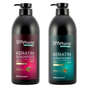 img 4 attached to 🧴 SpaPharma Keratin Shampoo & Conditioner Bundle - Nourishing, Rehabilitating, and Body-Boosting Hair Care Powerhouse - 2 x 33.8 fl. oz.