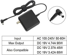 img 2 attached to 💡 Powerful 90W AC Charger for Asus R510 Series (R510C, R510CA, R510L, R510LA) Laptop - Portable 7.5Ft Power Supply Adapter Cord Included