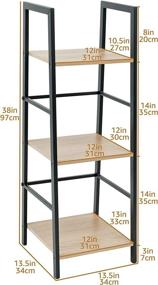 img 1 attached to C-Hopetree 3 Tier Ladder Shelf: Stylish Corner Display Bookshelf with Sleek Black Metal Frame