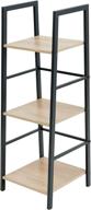 c-hopetree 3 tier ladder shelf: stylish corner display bookshelf with sleek black metal frame logo