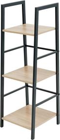 img 4 attached to C-Hopetree 3 Tier Ladder Shelf: Stylish Corner Display Bookshelf with Sleek Black Metal Frame