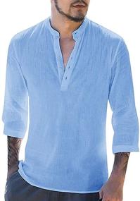 img 4 attached to 👔 APRAW Men's Clothing: Stylish Henley Sleeves Pullover for Summer