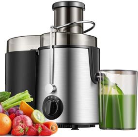 img 4 attached to 🥤 2021 Upgraded Juicer Machine, Whole Fruit and Vegetable Centrifugal Juicer with Wide Feed Chute, 2 Speeds, Pulse Function, and BPA Free - 400W Motor