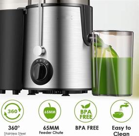 img 3 attached to 🥤 2021 Upgraded Juicer Machine, Whole Fruit and Vegetable Centrifugal Juicer with Wide Feed Chute, 2 Speeds, Pulse Function, and BPA Free - 400W Motor