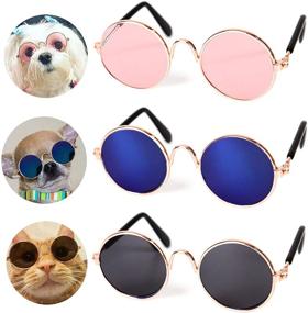 img 2 attached to Vibrant Pet Party Sunglasses Set for Dogs and Cats: Colorful Retro Accessories for Funny Cosplay, Cute Photos, and Props