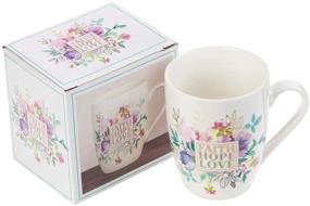 img 1 attached to 🌸 Floral Ceramic Christian Coffee Mug - Faith Hope Love 1 Corinthians 13:13 - Inspirational Cup for Women and Men, 12oz