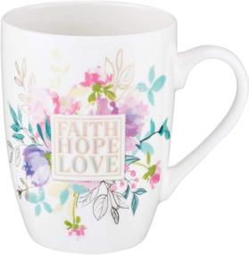 img 3 attached to 🌸 Floral Ceramic Christian Coffee Mug - Faith Hope Love 1 Corinthians 13:13 - Inspirational Cup for Women and Men, 12oz